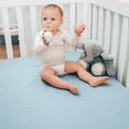 thumbnail image 5 of Comfy Cubs Muslin Crib Sheet, 100% Muslin Cotton Crib Sheets for Standard Crib Mattresses (Sky Blue), 5 of 7