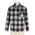 thumbnail image 5 of LNWUY Flannel Shirt for Men Button Shirts Long Sleeve Casual Cozy Vintage Cowboy Plaid Soft Long Sleeve Blouse Shirt Gray XXXL, 5 of 5