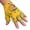 Yellow, variant on 1 Pair Half Finger Genuine Leather Gloves Studded Feather Skull Mens Punk Rock Party Gloves