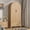 Wood, variant on Wardrobe Closet Modern Armoire Wardrobe Closet 70.87" with Drawers and Arched Fluted Doors Wooden Bedroom Armoires with Shelves and Hanging Rod