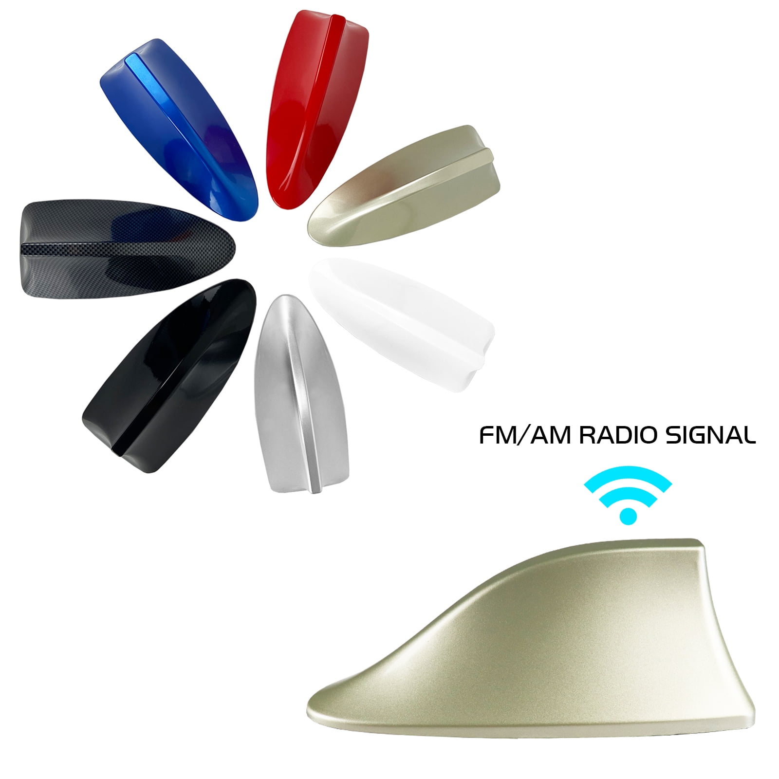 118d Shark Fin Style Functional White Antenna Compatible For AM/FM Radio 