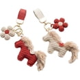 thumbnail image 3 of Cheapark Hand Crocheted Plush Pony Keychain Cute Horse Shaped Bag Hanging Pendant Charm Bag Key Car Daily Use Year of the Horse Gift Accessory, 3 of 3