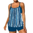 thumbnail image 2 of Fnooota Plus Size Tankini Swimsuits for Women, 2 Piece Athletic Bathing Suits Swim Tops with Boyshorts Dark Blue Size 3XL, 2 of 6
