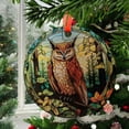 thumbnail image 2 of Forest Owl: Ornament Style Wall or Window Hanging, 2025, Holiday Decoration, Seasonal Keepsake Gift, Unique Collectible, Window Hanging, Home Decor 2025, Festive Home Accent,, 2 of 5