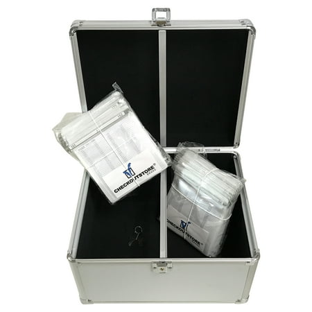 Archival Storage Sleeve - (1) CheckOutStore Aluminum CD/DVD Media Hanging Sleeves Storage Box (Silver / Holds 300 Discs)