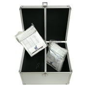 (1) checkoutstore aluminum cd/dvd media hanging sleeves storage box (silver / holds 300 discs)