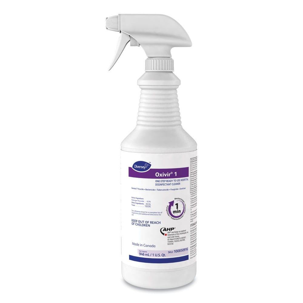 Diversey Oxivir 1 RTU Disinfectant Cleaner 32 oz Spray Bottle 12/Carton 100850916