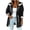 Black, variant on Womens Oxford Cloth Hooded Full Zip Drawstring Waist Side Pocket Water Repellent Mid Length Windbreaker Jacket Khaki L