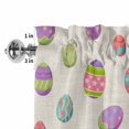 thumbnail image 2 of Valances for Windows Easter Colorful Eggs on Linen Rod Pocket Short Curtain for Bathroom Living Room Bedroom Retro Farmhouse Truck Bunny 1 Panel 54x18in, 2 of 9
