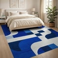 thumbnail image 3 of ODIKA 8'x10' Washable Area Rug Durable, Non-Slip Abstract Modern Interlocking Shapes With Minimalist Wave Motif for Living Room, Under Sectional, Family, 3 of 7