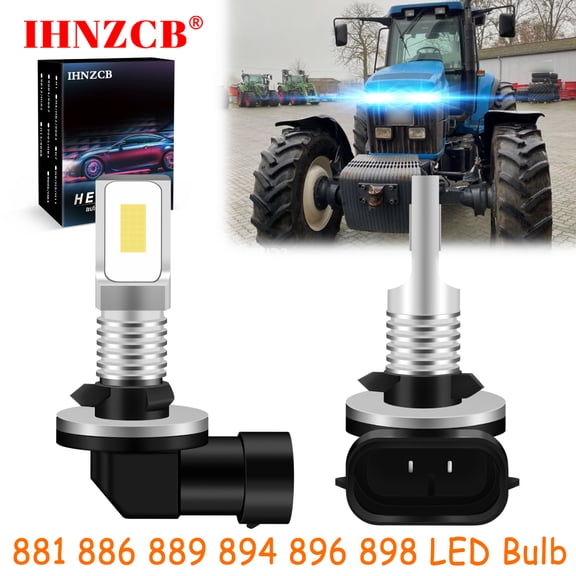IHNZCB for New Holland Skid Steer 1925, 8670, 8770, 8870, 8970, T1010, Tc21d, Tc25, Tc25d Tractor / Lawn Mower LED Headlights Bulb 881 886 889 894 896 898 Ice Blue,Y47