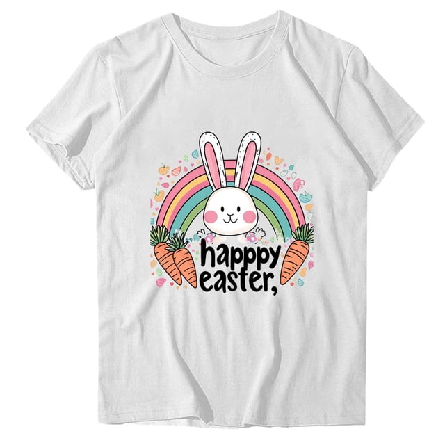 Camisetas de Manga Larga de las Mujeres, Impresión de Pascua Suelto Casual Cuello Redondo Suéter