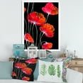 thumbnail image 3 of Designart 'Abstract Red Flower Detail On Black Background II' Traditional Framed Art Print, 3 of 4