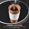 thumbnail image 5 of 9 Pcs Anti-scald Cup Cover Glass Mug Holder Espresso Travel White, 5 of 6