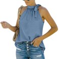 thumbnail image 3 of Camiseta sin mangas Nikou con cuello halter para mujer Blusa informal, 3 of 6