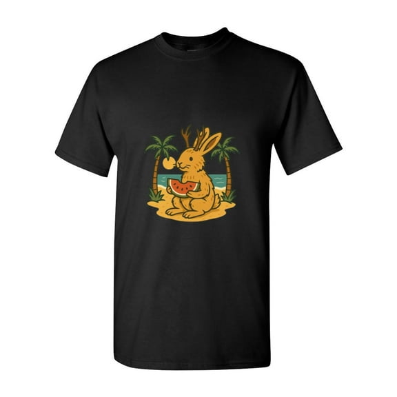 Jackalope Watermelon Beach Funny Mythical Creature Gift T-Shirt, for men & women, up to size 5XL