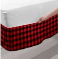 thumbnail image 2 of Plaid Bed Skirt, Lumberjack Fashion Buffalo Checks Pattern Retro Style Grid Composition, Elastic Bedskirt Dust Ruffle Wrap Around for Bedding Decor, 4 Sizes, Orange Black, by Ambesonne, 2 of 2