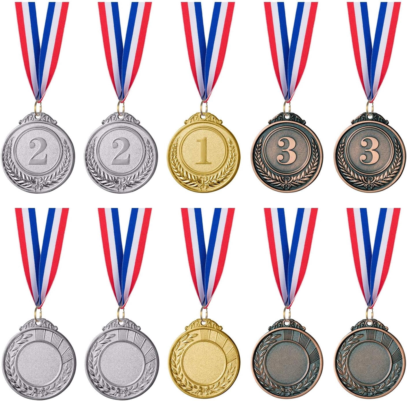 24 Pieces Metal Medals,Winner Medals for Competitions, Olympic Style, Competitions, Party Favors, Gold Silver Bronze Award Metals,Soccer Award Metals, 2 In.