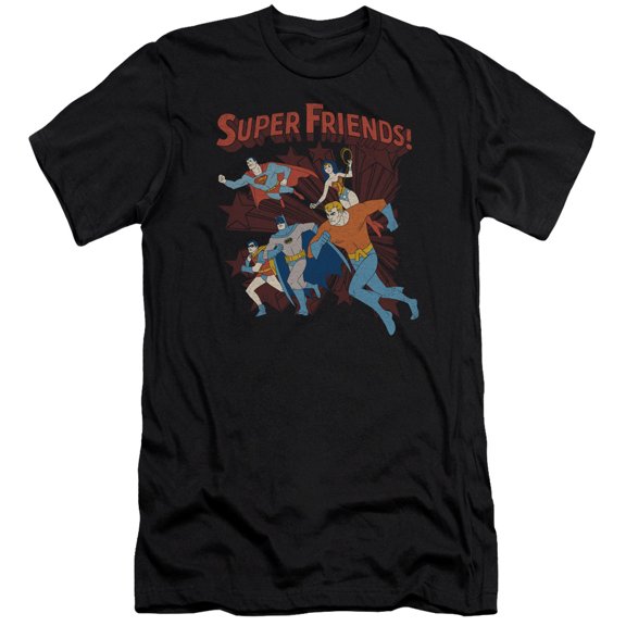 DC Comics Super Running Premium Canvas Adult Slim Fit 30/1 T-Shirt Black