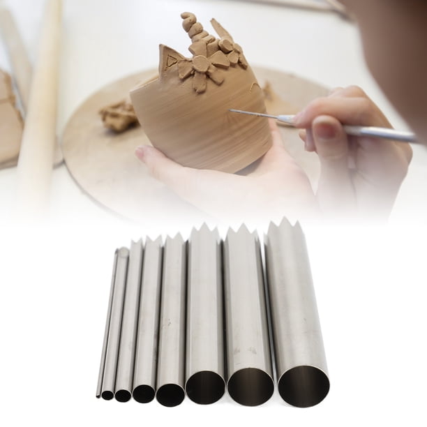 Cortador De Agujeros De Arcilla, Cortador De Círculos De Cerámica De 8 Piezas Compacto Y Robusto Para Polímeros De Caucho Para Perforar Raspado