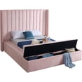 thumbnail image 2 of Meridian Furniture Kiki Solid Wood and Velvet King Bed in Pink, 2 of 6