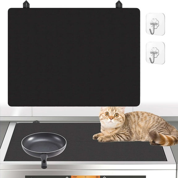 Gustave Stove Top Covers for Electric Stove 29x21" Large Rubber Anti-Slip Heat Resistant Glass Stove Top Cooktop Protector Pad Cover Mat, Prevent Scratching