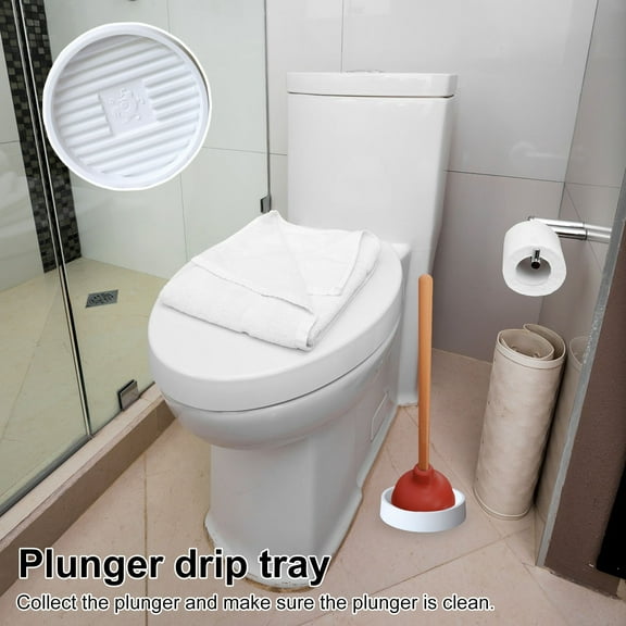 sunsanly Toilet Plunger Tray Plastic Plunger Retainer Air Drying Mat Universal Piston Tray Toilet Piston Retainer Spatula Holder