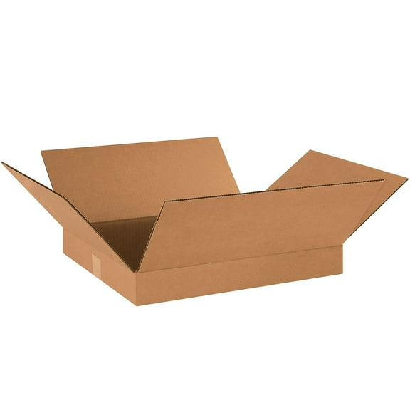 Box Partners Flat Corrugated Boxes 18" x 16" x 2" Kraft 25/Bundle 18162