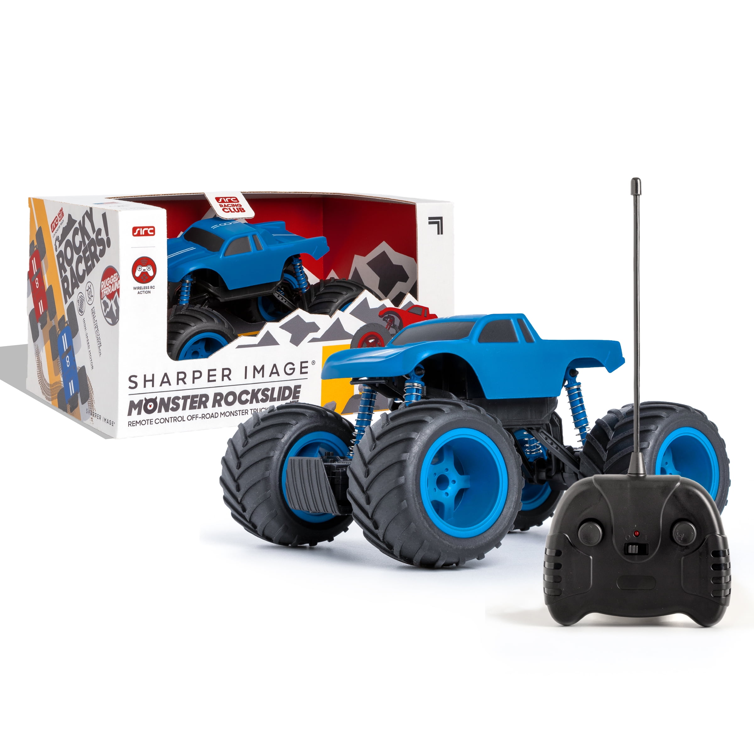 Sharper Image Remote Control Mini Monster Rockslide Truck, 1:24 Scale, 27 MHz, Blue - Walmart