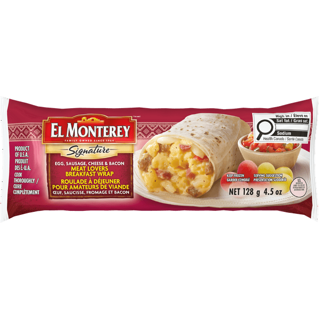 El Monterey Meat Lovers Frozen Breakfast Burrito, Meat Lovers Breakfast Burrito