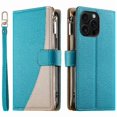 thumbnail image 1 of Funda cartera GANGXUN para iPhone 16 Pro Max , cuero PU con tarjetero, cremallera, correa de mano, soporte y protección 978°, 1 of 6