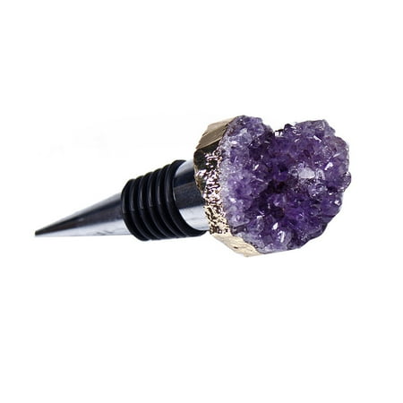 

Natural Amethyst Cluster Stopper Purple Crystal Bottle Wine Stopper for Home Use