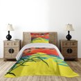 thumbnail image 3 of Ambesonne Flamingo Quilted Coverlet 2 Pcs, Birds in the Air Art, Twin Size, Multicolor, 3 of 5