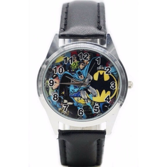 Batman in Action Leather Band Wrist Watch