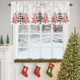 thumbnail image 4 of Pink Christmas Tree Valances for Windows, 54 x 18in, Winter Snow Snowflakes Plaid Abstract Rod Pocket Kitchen Valance Curtain Light Filtering Window Treatments for Living Room Bedroom, 1 Panel, 4 of 7