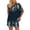 Navy, variant on Lindreshi Womens 2 Piece Shorts Outfit Two-Piece Women's Summer Printed and Solid Shoulder Top and with Pocket Shorts Set Suit