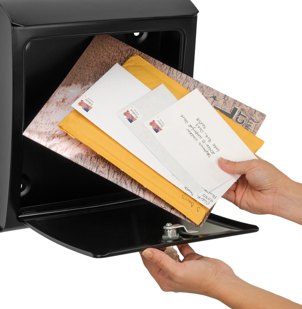Architectural Mailboxes 2596B-10 Sienna Locking Wall Mount Mailbox - Black - Medium