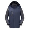 thumbnail image 4 of QSXADF Men's Full Zip Up Jacket Windproof Long Sleeve Hooded Lightweightful Fall Hiking Outdoor Coat, 4 of 4