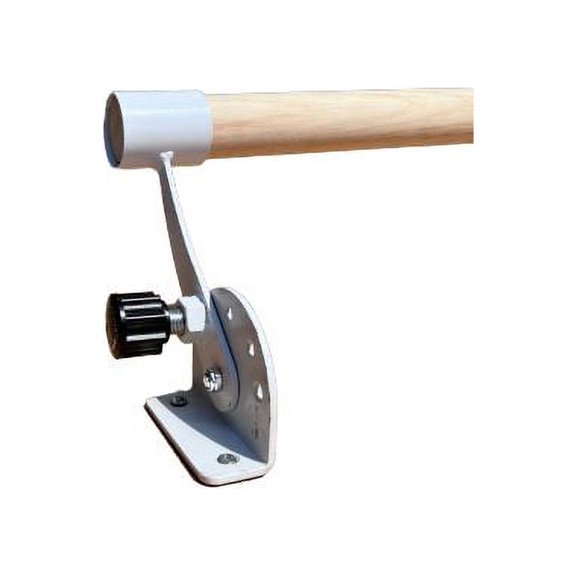 Balançoire Premium Adjustable Ballet Bracket (Pair) Wall-Mounted 5 Setting System for Ballet Bars 1.5" - 2.0" Diameter WHITE