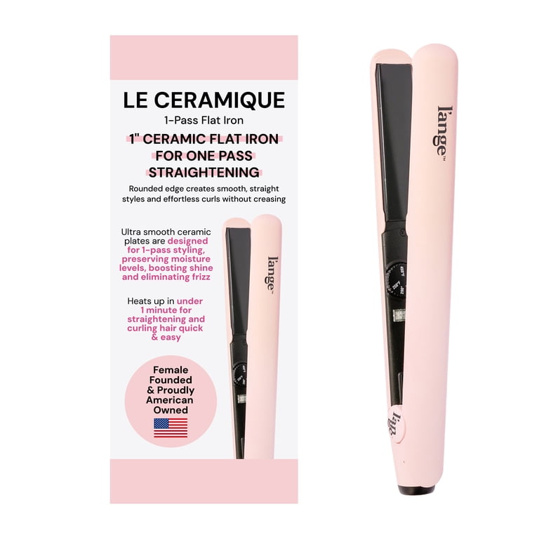 L'ange Hair Le Ceramique 1-Pass Flat Iron, Pink photo 1