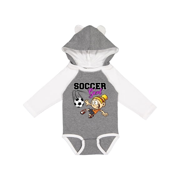 Inktastic Soccer Girl Girls Long Sleeve Baby Bodysuit