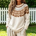 thumbnail image 2 of Fair Isle Sweater Women Going Out Tops Womens Fall Clothes Pullover Sweaters Knit Sweater Vintage Sweater Fashion Clothing Sweaters for Women Trendy Fall Sweaters, 2 of 4