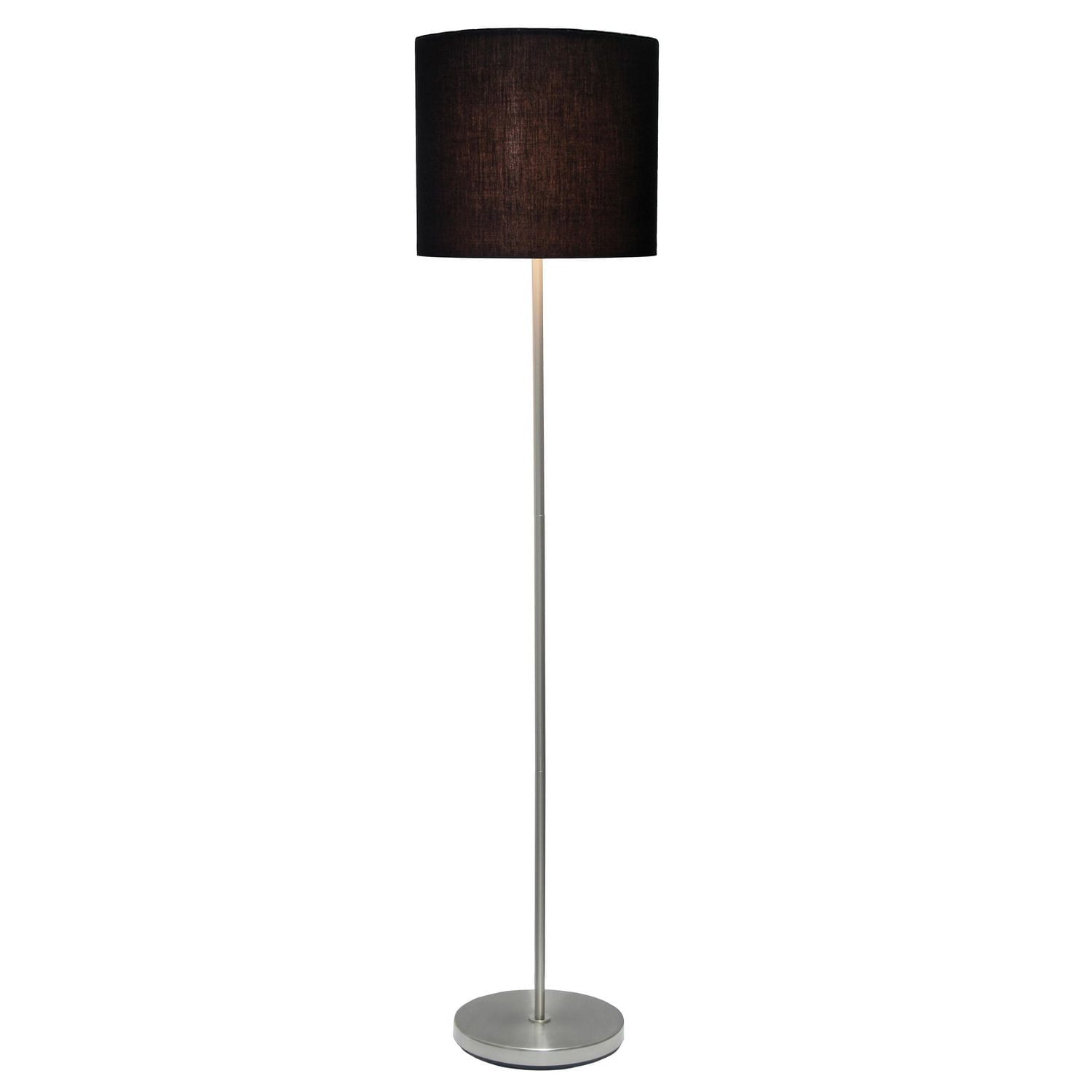 Simple Designs Brushed NIckel Drum Shade Floor Lamp