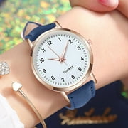 Women Luminous Watch Belt Wind Up Watches for Men No Battery Scale Dotted Little Watch Watches Band Stars Watch Frosted Point with Roman Women Watch Digital Scale Watch M-Blue Scale Watch Jewelry
