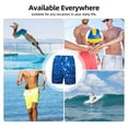 thumbnail image 5 of Kdxio A Blue Glitter Print Men's Swim Trunks with Compression Liner 7 Inch Inseam Quick Dry Swim Shorts, 5 of 5