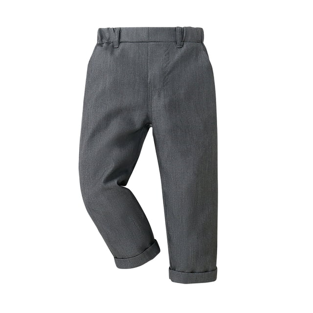 AherBiu Pantalon Garçon Tout-Petit à Enfiler Coupe Décontractée Extensible Chino Automne Décontracté Enfants