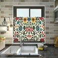 thumbnail image 4 of Yayeee Kitchen Curtains Light Filtering 27"x24" Rod Pocket Short Cafe Window Panel, Vibrant Floral, 4 of 7