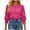Hot Pink, variant on Women's Casual Blouses Puff Sleeve Round Neck Long Sleeve Smocked Cuff Loose Fit Fashion Elegant Party Work Tops, Pink XXL