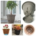 thumbnail image 5 of Bloem Lucca Self Watering Planter W/ Saucer 11 x 8.75 Plastic Round Pebble Stone Beige, 5 of 6