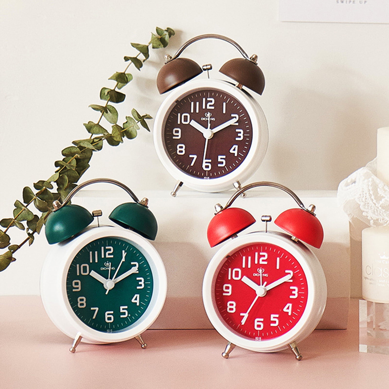 Ruanlalo Alarm Clock,Alarm Clock with Backlight Gentle Lights Time Display Nordic Style Living